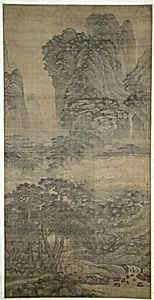明 傳謝時臣 松溪琴客圖 軸|Listening to the Zither Among Streams and Pines