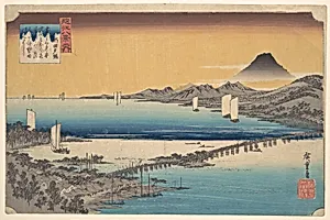 近江八景之内　瀬田夕照|Long Bridge of Seta by Utagawa Hiroshige