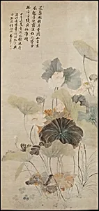 清 佚名　仿惲壽平 夏夜清荷圖 軸|Lotuses on a summer evening