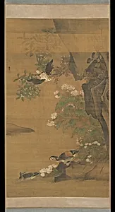明 呂紀 鴛鴦芙蓉圖 軸|Mandarin ducks and cotton rose hibiscus