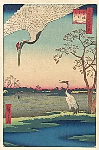 「名所江戸百景　蓑輪　金杉　三河しま」|“Minowa, Kanasugi at Mikawashima,” from the series One Hundred Famous Views of Edo (Meisho Edo hyakkei, Minowa Kanasugi, Mikawashima) by Utagawa Hiroshige