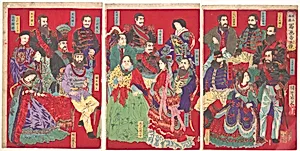 世上各国写画帝王鏡|Mirror of Portraits of All Sovereigns in the World (Sejō kakkoku shaga teiō kagami) by Yōshū (Hashimoto) Chikanobu