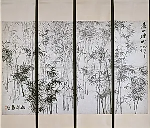 清 鄭燮 遠山煙竹圖 軸|Misty Bamboo on a Distant Mountain