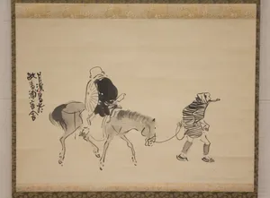 蓮生法師図|Monk Renshō Riding His Horse Backwards