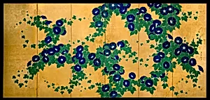 朝顔図屏風|Morning Glories