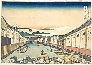 冨嶽三十六景　江戸日本橋|Nihonbashi in Edo (Edo Nihonbashi), from the series Thirty-six Views of Mount Fuji (Fugaku sanjūrokkei) by Katsushika Hokusai
