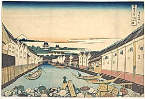 冨嶽三十六景　江戸日本橋|Nihonbashi in Edo (Edo Nihonbashi), from the series Thirty-six Views of Mount Fuji (Fugaku sanjūrokkei) by Katsushika Hokusai