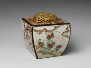 野々村仁清工房　四季花文香炉|Ninsei-style Incense Burner with Flowers of the Four Seasons