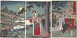 『高貴納涼ノ図』|Nobility in the Evening Cool (Koki nōryō no zu) by Yōshū (Hashimoto) Chikanobu