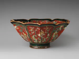 Octagonal Bowl with Auspicious Chinese Themes and Sages