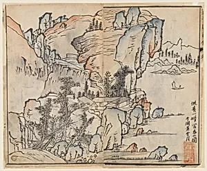 清　王槩繪圖、李漁出版　《芥子園畫傳》 木版畫|Page from the Mustard Seed Garden Manual of Painting by Wang Gai