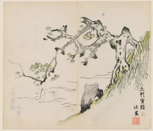 明 胡正言 《十竹齋書畫譜》 四開 木版畫|Page from the Ten Bamboo Studio Manual of Painting and Calligraphy