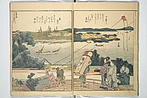 繪本隅田川兩岸一覧|Panoramic Views of Both Banks of the Sumida River at a Glance (Ehon Sumidagawa ryōgan ichiran) 繪本隅田川兩岸一覧 by Katsushika Hokusai 葛飾北斎