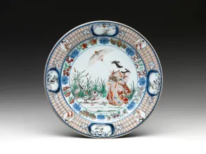 Plate Depicting Lady with a Parasol