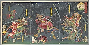 武勇雪月花之内　ゑびらの梅|Plum Blossoms in the Forrest of Ikuta, from the series Bravery-Beauty of the four seasons (Buyū setsugekka no uchi-Ikuta no mori, Ebira no ume)