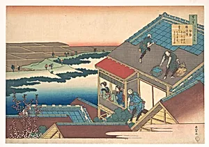 百人一首　うばがゑとき　伊勢|Poem by Ise, from the series One Hundred Poems Explained by the Nurse (Hyakunin isshu uba ga etoki) by Katsushika Hokusai