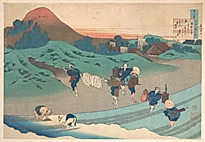 百人一首　うはかゑとき　持統天皇|Poem by Jitō Tenno (Empress Jitō), from the series One Hundred Poems Explained by the Nurse (Hyakunin isshu uba ga etoki) by Katsushika Hokusai