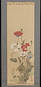 鈴木其一筆　芥子図|Poppies