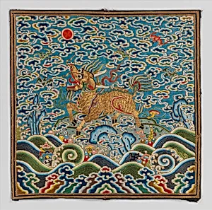 清晚期 一品武官麒麟補|Rank badge with qilin