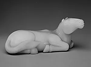 清中期 白玉臥馬|Reclining Horse