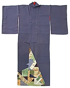 短冊色紙模様着物|Robe with Tanzaku and Shikishi Poem Cards