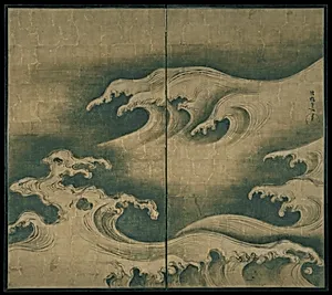 波濤図屏風|Rough Waves