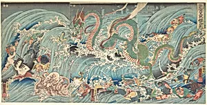 Ryugu Tamatori Hime no su|Recovering the Stolen Jewel from the Palace of the Dragon King by Utagawa Kuniyoshi