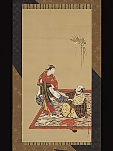 宮川一笑筆　武士と若衆|Samurai and Wakashu (Male Youth)