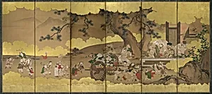 狩野周信筆 七福神唐子図屏風|Seven Gods of Good Fortune and Chinese Children