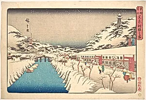 東都名所　芝赤羽根之雪|Shiba, Akabane no Yuki by Utagawa Hiroshige