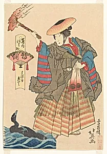 「嶋ノ内ねり物　鵜飼　まつ屋　ゑむ」 (Shimanouchi nerimono)|The Courtesan Emu of the Matsuya Brothel as a Cormorant Fisherwoman (Ukai Matsuya Emu), from the series “A Costume Parade in the Shimanouchi District” (Shimanouchi nerimono)