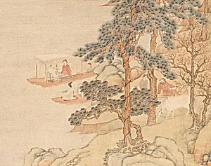 明 丁雲鵬 潯陽送客圖 軸|Song of the Lute