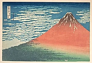 冨嶽三十六景　凱風快晴|South Wind, Clear Sky (Gaifū kaisei), also known as Red Fuji, from the series Thirty-six Views of Mount Fuji (Fugaku sanjūrokkei) by Katsushika Hokusai