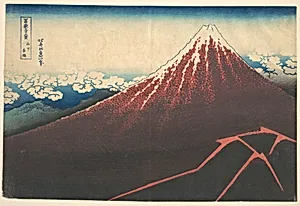 冨嶽三十六景　山下白雨|Storm below Mount Fuji (Sanka no haku u), from the series Thirty-six Views of Mount Fuji (Fugaku sanjūrokkei) by Katsushika Hokusai