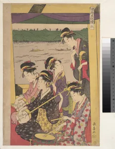 Suzumibune gomai-e; Ni|A Party of Geisha in a Suzumi-bune, i.e. "cooling-off boat." (Second Scene of a Boating Party)