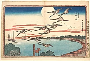 Takanawa no Meigetsu|東都名所　高輪之明月|Full Moon at Takanawa by Utagawa Hiroshige