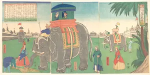 Tenjiku maru no zu|A View of Indian Elephants