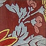 Textile with Partial Pattern of Chrysanthemums