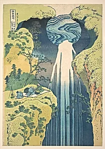 諸國瀧廻リ　木曽路ノ奥 阿彌陀ヶ瀧|The Amida Falls in the Far Reaches of the Kisokaidō Road (Kisoji no oku Amida-ga-taki), from the series A Tour of Waterfalls in Various Provinces (Shokoku taki meguri) by Katsushika Hokusai