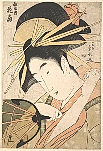一楽亭栄水画　「扇屋内　花扇」|The Courtesan Hanaōgi of the Ōgiya Brothel (Ōgiya no uchi Hanaōgi) by Ichirakutei Eisui