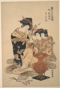 礒田湖竜斎画「雛形若菜初模様　四ツ目屋内　さよぎぬ」|The Courtesan Sayoginu of the Yotsumeya Brothel, from the series “A Pattern Book of the Year’s First Designs, Fresh as Spring Herbs” (Hinagata wakana hatsu moyō)