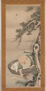 曽我蕭白筆 寿老人図|The God of Good Fortune Jurōjin