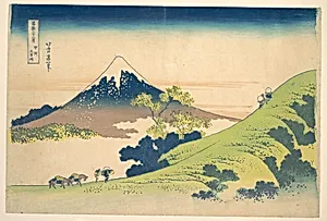 冨嶽三十六景　甲州犬目峠|The Inume Pass in Kai Province (Kōshū Inume tōge), from the series Thirty-six Views of Mount Fuji (Fugaku sanjūrokkei) by Katsushika Hokusai