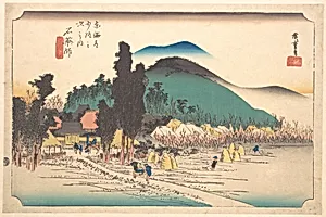 東海道五十三次之内　石薬師　石薬師寺|The Ishiyakushi Temple at Ishiyakushi by Utagawa Hiroshige