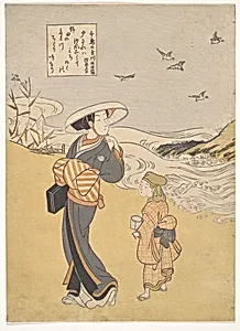 六玉川　「千鳥の玉川　陸奥名所」|“The Jewel River of Plovers, a Famous Place in Mutsu Province,” from the series Six Jewel Rivers (Mu Tamagawa: Chidori no Tamagawa, Mutsu meisho) by Suzuki Harunobu