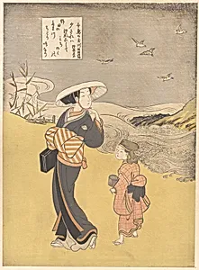 六玉川　「千鳥の玉川　陸奥名所」|“The Jewel River of Plovers, a Famous Place in Mutsu Province,” from the series Six Jewel Rivers (Mu Tamagawa: Chidori no Tamagawa, Mutsu meisho) by Suzuki Harunobu