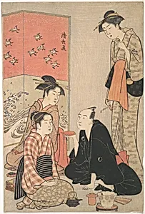 三代目沢村宗十郎と遊女|The Kabuki Actor Sawamura Sōjūrō III and Courtesans by Torii Kiyonaga