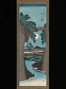 「甲陽猿橋之図」|The Monkey Bridge in Kai Province (Kōyō Saruhashi no zu) by Utagawa Hiroshige