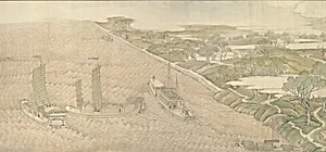 清 徐揚等 乾隆南巡圖, 第四卷﹕黃淮交流|The Qianlong Emperor's Southern Inspection Tour, Scroll Four: The Confluence of the Huai and Yellow Rivers (Qianlong nanxun, juan si: Huang Huai jiaoliu) by Xu Yang