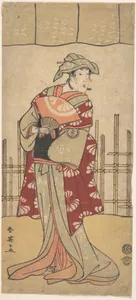 The Third Segawa Kikunojo as a Woman Standing, Holding a Fan